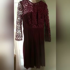 Chi chi Athenia Lace Bodice Long Sleeve Dress
